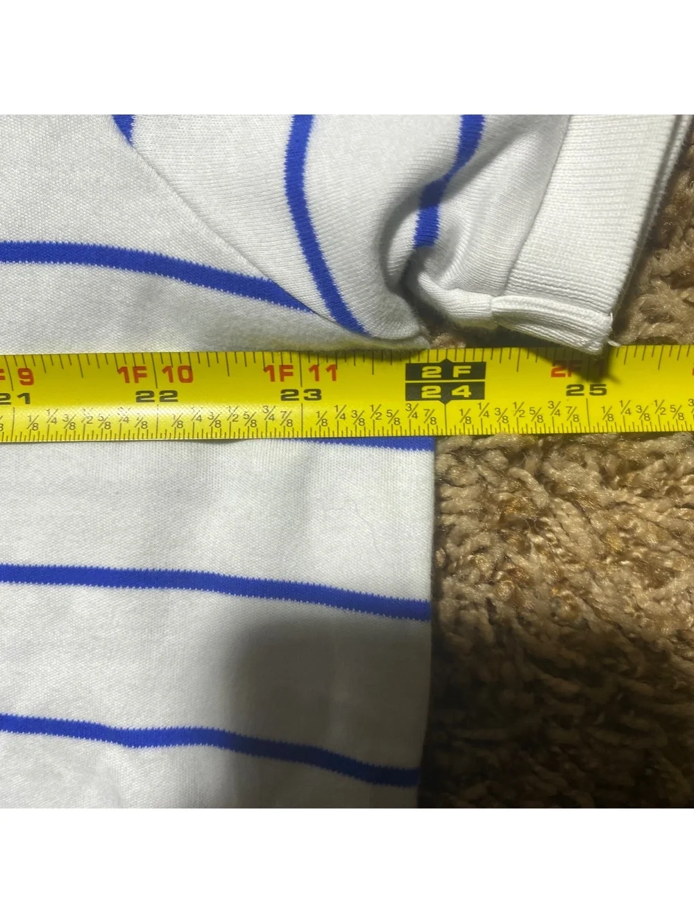 Polo Ralph Lauren Custom Slim Fit Polo Shirt White Blue Striped - Fits XL